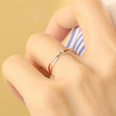 925 Sterling Silver Criss Cross Finger Rings FS-WGE9494-01-1