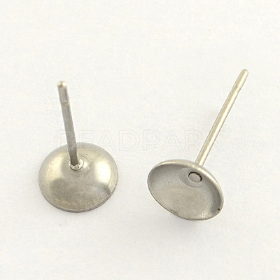 Tarnish Resistant 304 Stainless Steel Post Stud Earring Findings X-STAS-R063-49-1