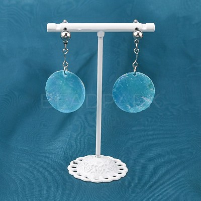 AB Color Plated Capiz Shell Pendants SSHEL-T008-01B-1