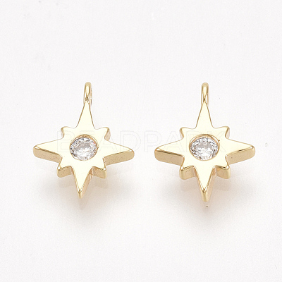 Brass Cubic Zirconia Charms KK-S350-364-1