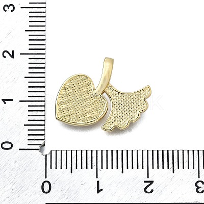 Brass Micro Pave Clear Cubic Zirconia Pendants KK-V010-30G-1