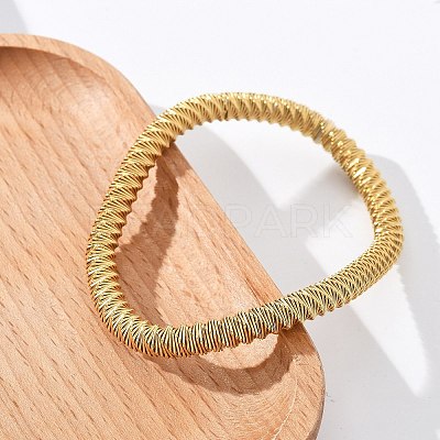 304 Stainless Steel Stretch Bangles for Women LS-BJEW-P315-02G-G-1