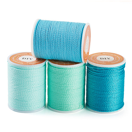 4 Rolls 4 Colors Round Waxed Polyester Cord YC-TA0001-21C-1