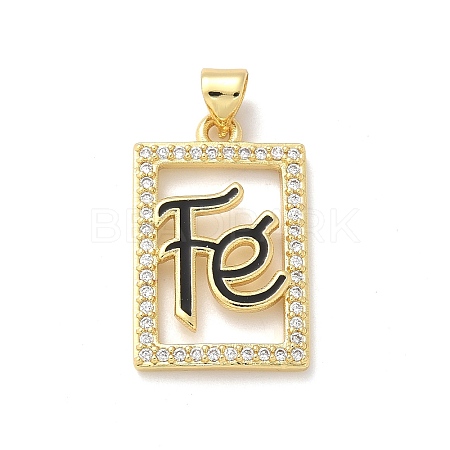 Brass Micro Pave Cubic Zirconia Pendants KK-P294-17G-02-1