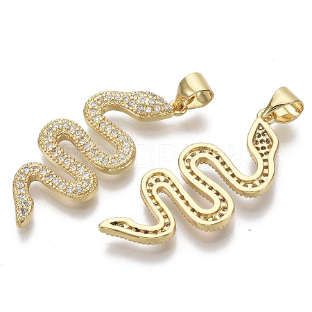 Brass Micro Pave Cubic Zirconia Pendants X-ZIRC-S067-038-NF-1
