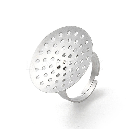Non-Tarnish 304 Stainless Steel Sieve Ring Settings X-STAS-K278-06B-P-1