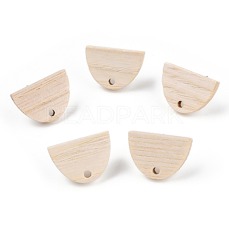 Ash Wood Stud Earring Findings EJEW-N017-011M-1