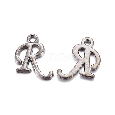 Gunmetal Plated Alloy Letter Pendants PALLOY-J718-01B-R-1