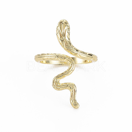 Snake Shape Rack Plating Alloy Cuff Rings RJEW-Q163-020A-RS-1