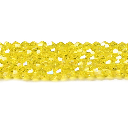 Transparent Electroplate Glass Beads Strands GLAA-F029-3mm-A21-1