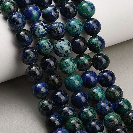 Natural Azurite Beads Strands G-G475-A04-10mm-1