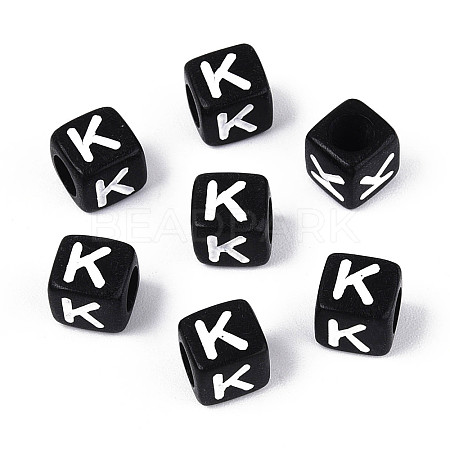 Initial Acrylic Horizontal Hole Beads OACR-ZX006-35K-1
