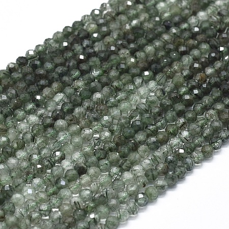 Natural Rutilated Quartz Beads  Strands G-D0013-16-1