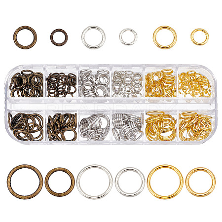   285Pcs 12 Styles Brass Jump Rings KK-PH0009-07-1