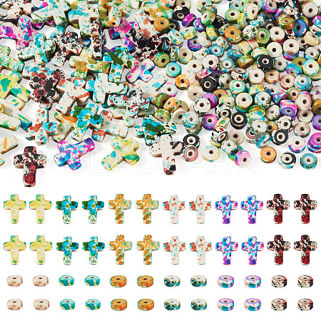 360Pcs 12 Styles Baking Paint Synthetic Turquoise Beads G-TA0003-32-1