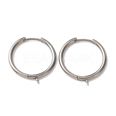201 Stainless Steel Hoop Earring Findings STAS-D379-06A-P-1