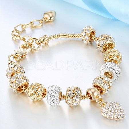 Heart Alloy with Crystal Rhinestone Charm Bracelets FS-WG8E942-01-1