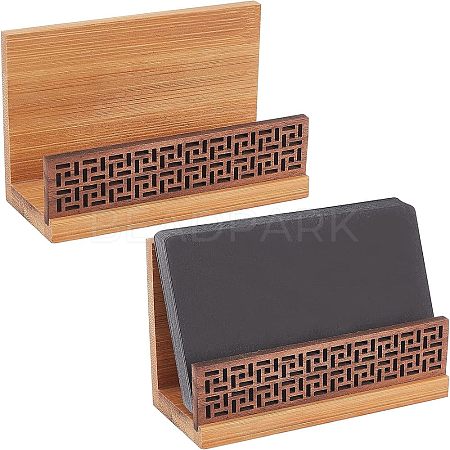 Wood Name Card Holder AJEW-WH0176-76-1