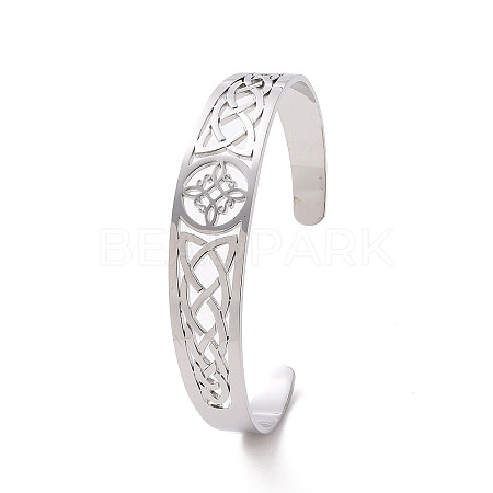 Non-Tarnish 304 Stainless Steel Cuff Bangles BJEW-M234-03P-1
