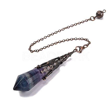 Natural Fluorite Pointed Dowsing Pendulum Big Pendants G-H285-06R-A30-1