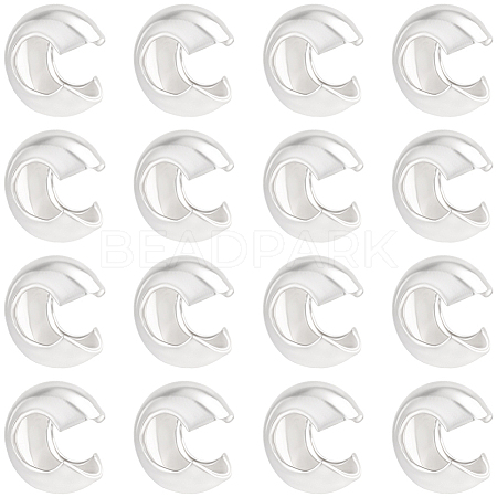 20Pcs 925 Sterling Silver Crimp Bead Cover STER-BBC0009-49-1