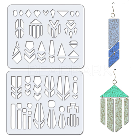 2Pcs 2 Style Acrylic Earring Handwork Template DIY-WH0572-001-1