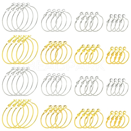 32Pcs 8 Styles Iron Huggie Hoop Earring Findings IFIN-FS0001-49A-1