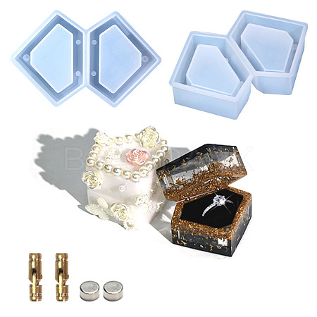 DIY Food Grade Silicone Diamond Shape Ring Storage Box Molds SIMO-PW0014-12-1