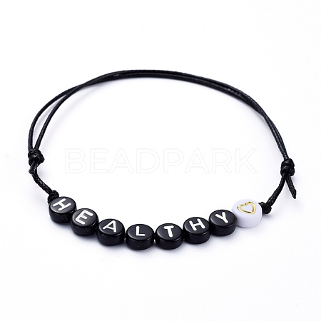 (Jewelry Parties Factory Sale)Adjustable Waxed Polyester Cord Bracelets BJEW-JB05294-05-1