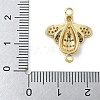 Rack Plating Brass Micro Pave Clear Cubic Zirconia Bee Connector Charms KK-A234-072G-3