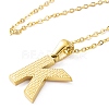 Ion Plating(IP) Initial Letter 304 Stainless Steel Pendant Necklaces NJEW-M199-01G-K-1