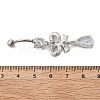 Alloy Crystal Rhinestone Dangle Curved Barbell Belly Rings LS-AJEW-R007-04P-05-4