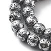 Electroplated Natural Lava Rock Beads Strands G-A251-B01-01C-3
