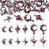 24Pcs 6 Styles Alloy Resin Pendants FIND-TA0009-58-2