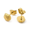 Ion Plating(IP) 304 Stainless Steel Shell Shape Stud Earrings for Women X-EJEW-I281-33G-2