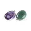 Natural & Synthetic Mixed Gemstone Nuggets Pendants G-C140-01-2