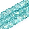 Handmade Foil Glass Beads Strands FOIL-Q002-04E-1