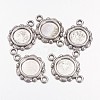 Tibetan Style Link Cabochon Bezel Settings TIBEP-0578-S-FF-2