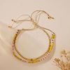 Summer Adjustable Glass Rectangle Tile Beaded Slider Bracelet Sets JD2335-1-2