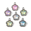 UV Plating Alloy Glass Pendants FIND-K032-28P-1