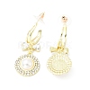 Crystal Rhinestone Dangle Stud Earrings with Imitation Pearl EJEW-C037-02B-LG-2