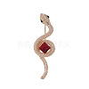 Light Gold Plated Alloy Glass Safety Pin Brooch PW-WG33A3A-01-1