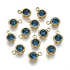 PVD Vacuum Plating 201 Stainless Steel Rhinestone Charms STAS-S068-09G-2