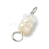 Natural Cultured Freshwater Pearl Connector Charms PALLOY-JF02264-01-3