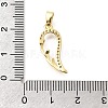 Brass Clear Cubic Zirconia Pendants KK-B187-08G-3