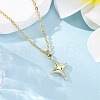 2Pcs 2 Colors Star Alloy Pendant Necklaces NJEW-JN05214-3