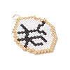 Glass Seed Beaded Twelve Constellations Pendants PALLOY-MZ00891-08-3