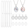 Unicraftale DIY Oval Blank Dome Necklace Making Kit DIY-UN0050-28-1