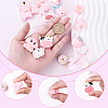 15Pcs 15 Styles Food Grade Eco-Friendly Silicone Focal Beads SIL-YW0001-51-5