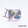 Ethnic Style Brass Micro Pave Cubic Zirconia and Enamel Finger Rings FS-WG810B2-03-4